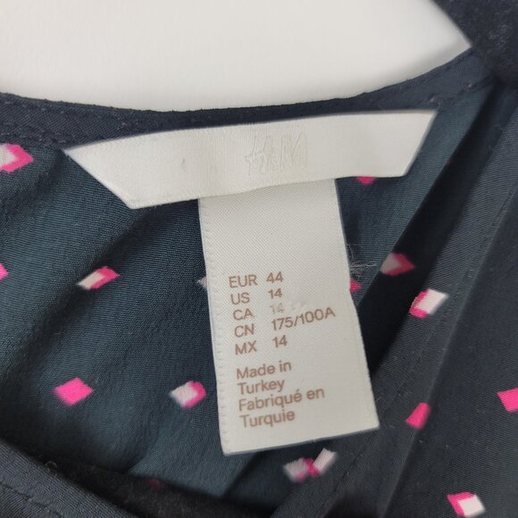 H&M Floral Print Tie Long Sleeve Midi Dress - Picture 10 of 12